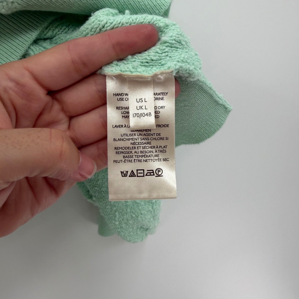 Free People Found My Friend Mint Green Textured Puff Sleeve Sweater Large - Picture 4 of 7
